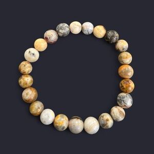 Crazy Lace Agate Gemstone Bead Bracelet 8mm